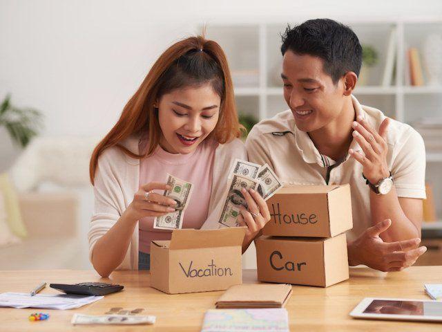 Family discussing financial planning